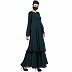 Duel layered Designer abaya with sequence work- Bottle Green Duel layered Designer abaya with sequence work- Bottle Green